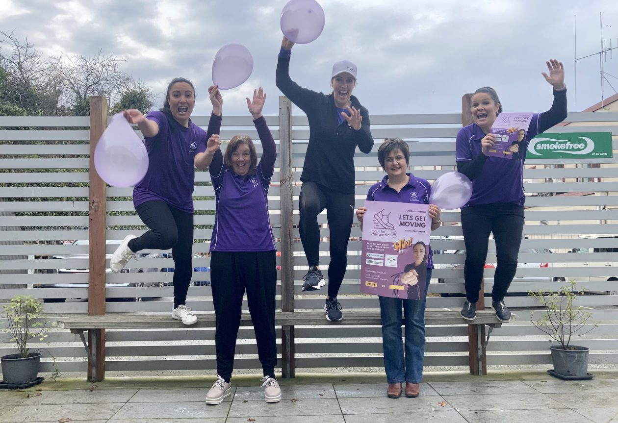The Alzheimers Team in purple for 'move for dementia' campaign