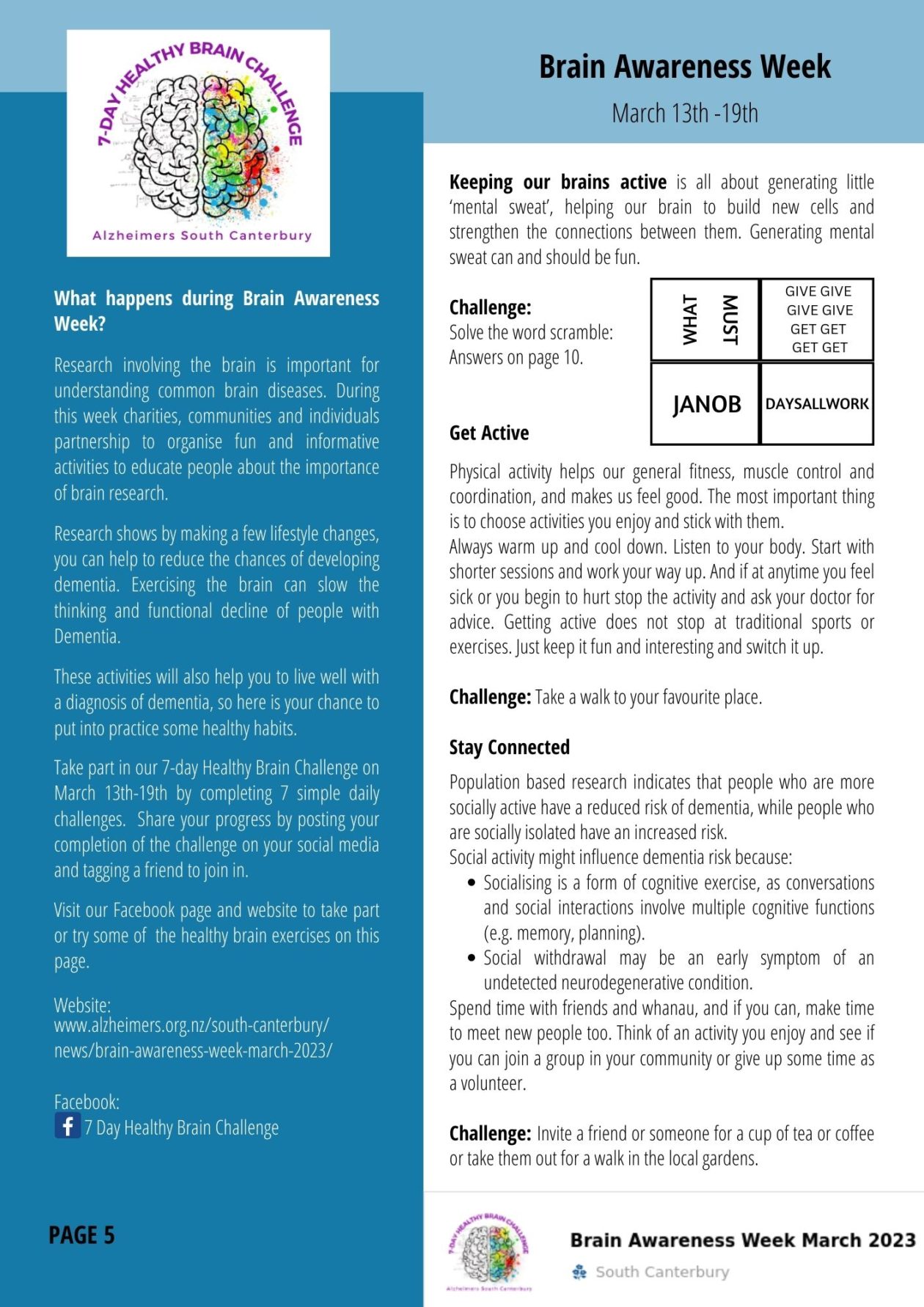 page 5 of newsletter