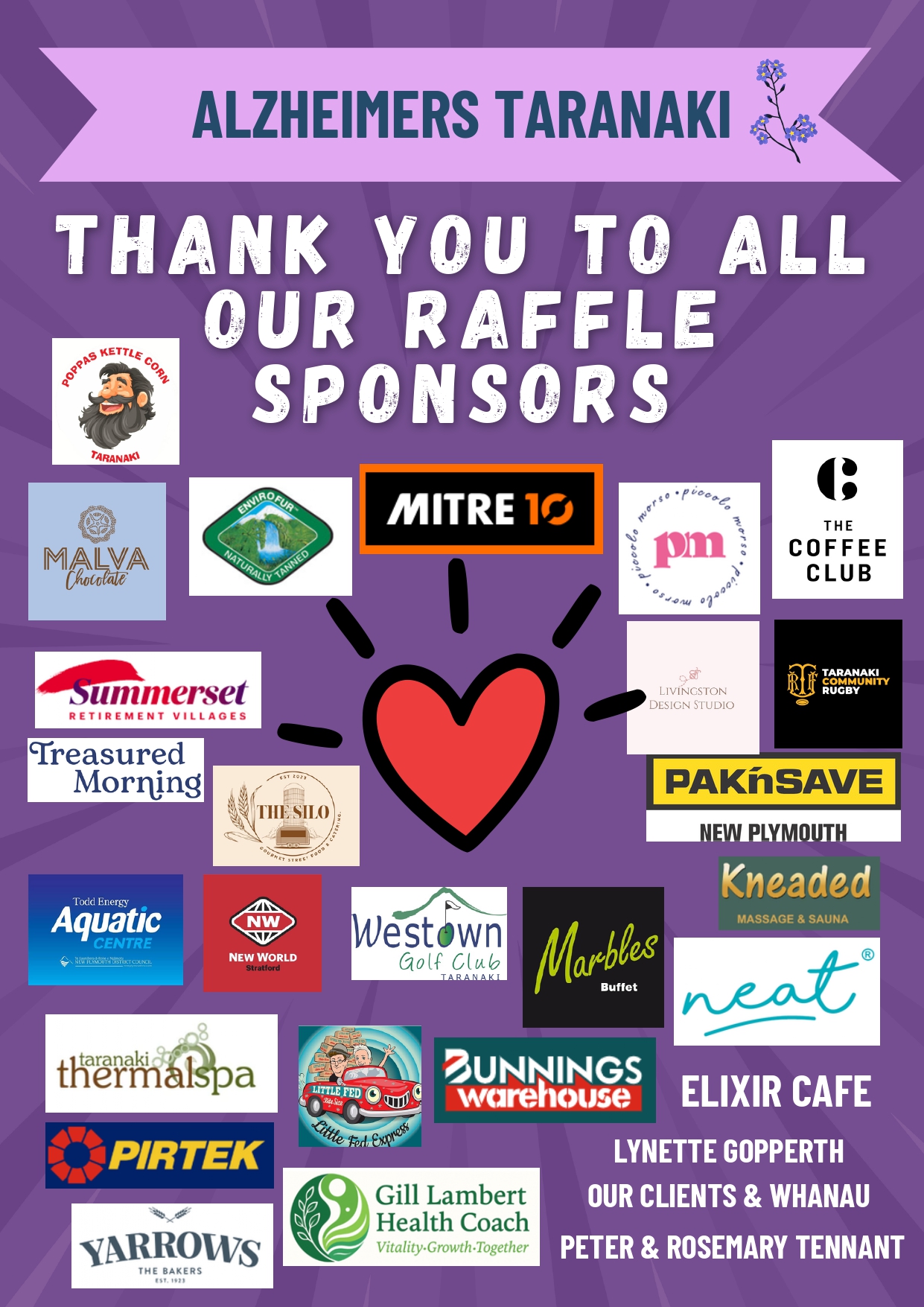 page showing all the logos of the local sponsors