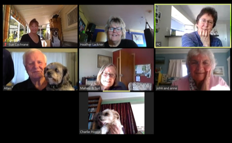 Alzheimers support group meeting over zoom