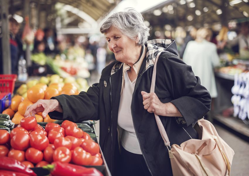 Woman vegetable shopping