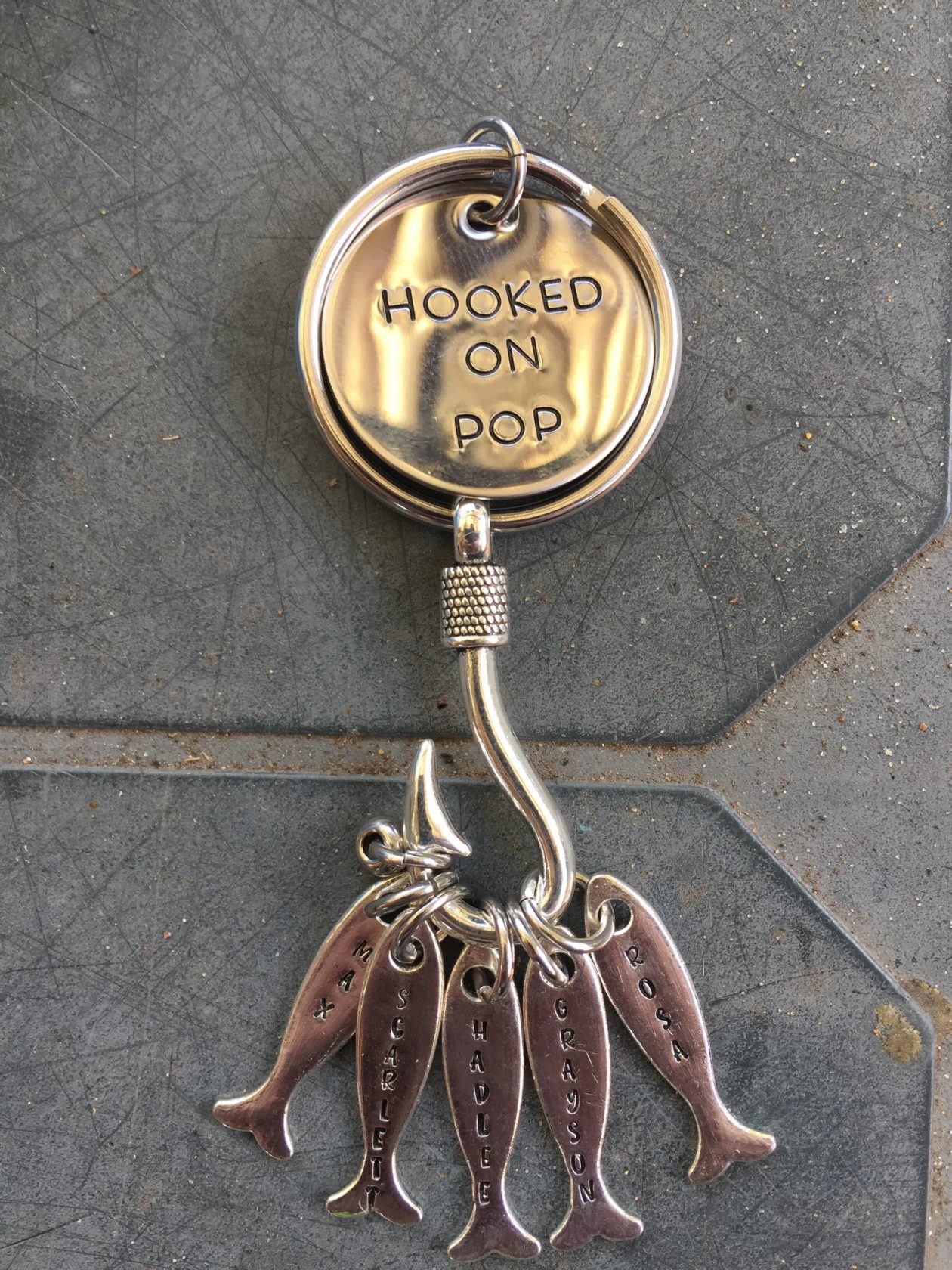 Mark Hicks' keyring - 'Hooked on Pop'