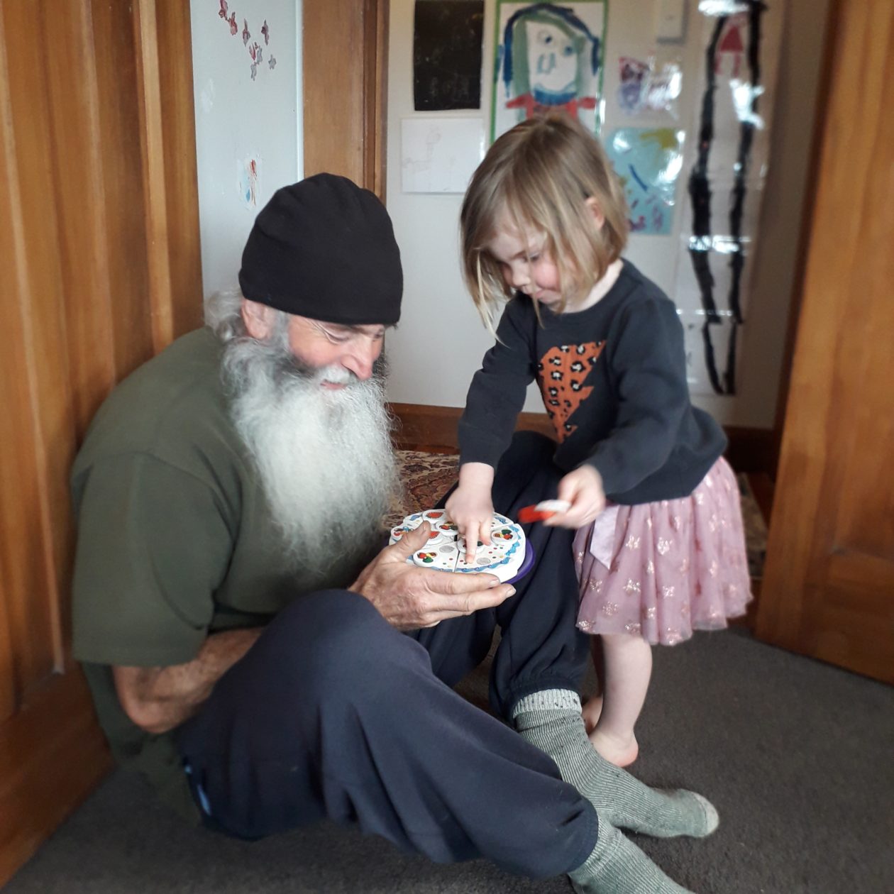 Pete and his grandaughter playing together