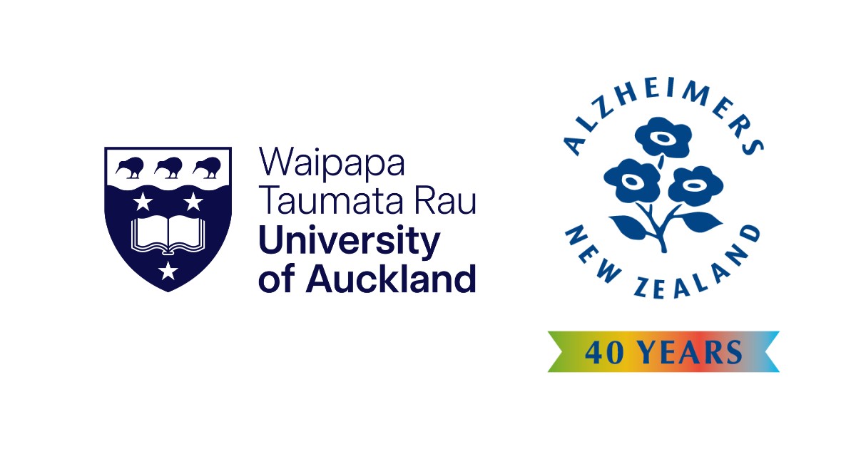University of Auckland and Alzheimers NZ 40 years logo